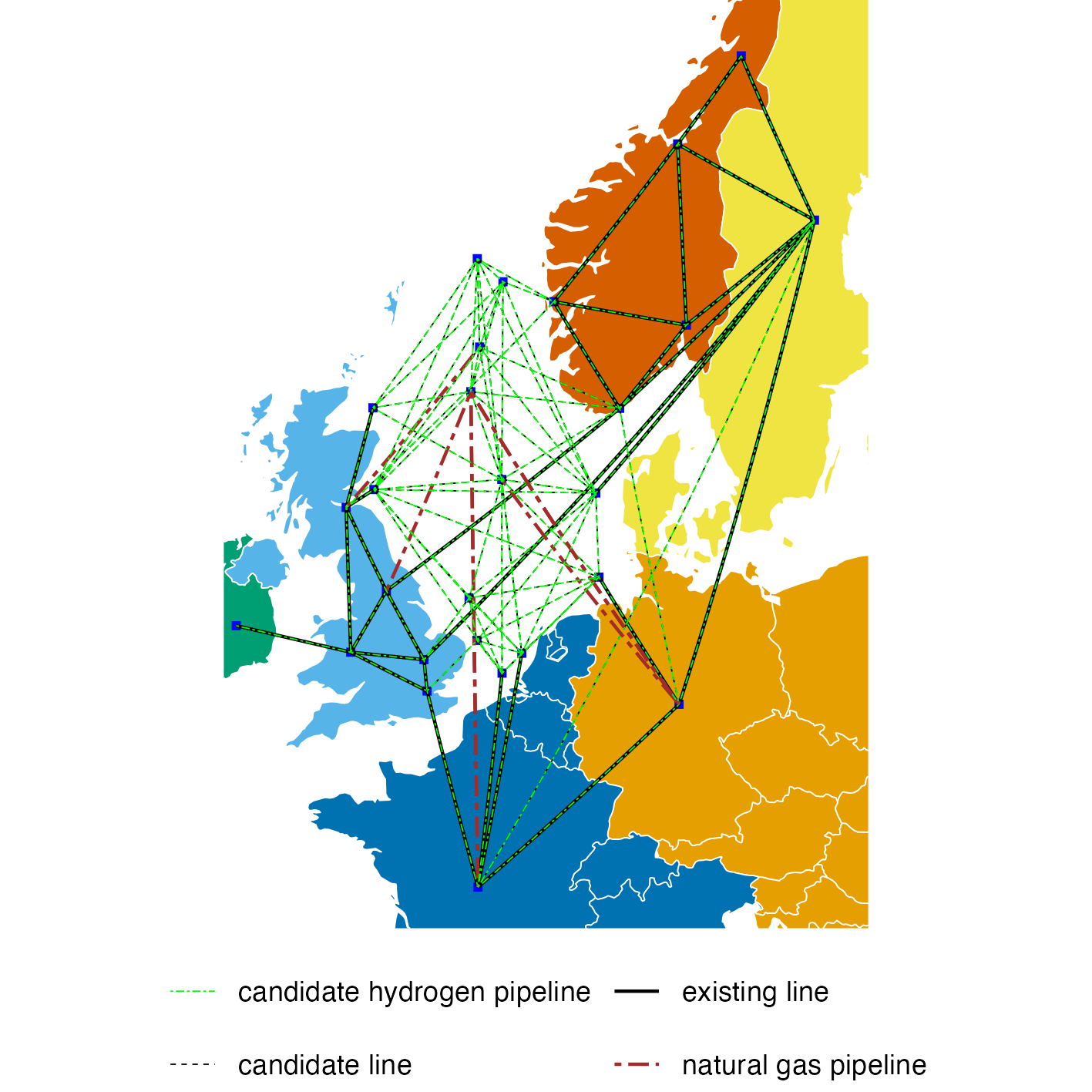 Pan-European energy system network model